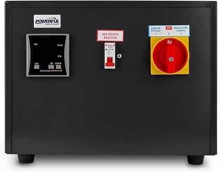Powerful PSM-1107 7.5 kVA 7500 VA Mikro  lemcili Koruma  niteli Voltaj Reg lat r  Siyah