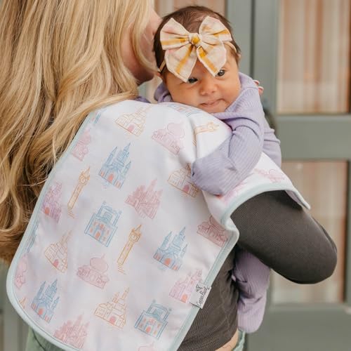 Image of Copper Pearl Baby Burp Cloths 3 Pack, Cotton Burp Cloths, Absorbent Spit Up Rags, Disney Princess Set