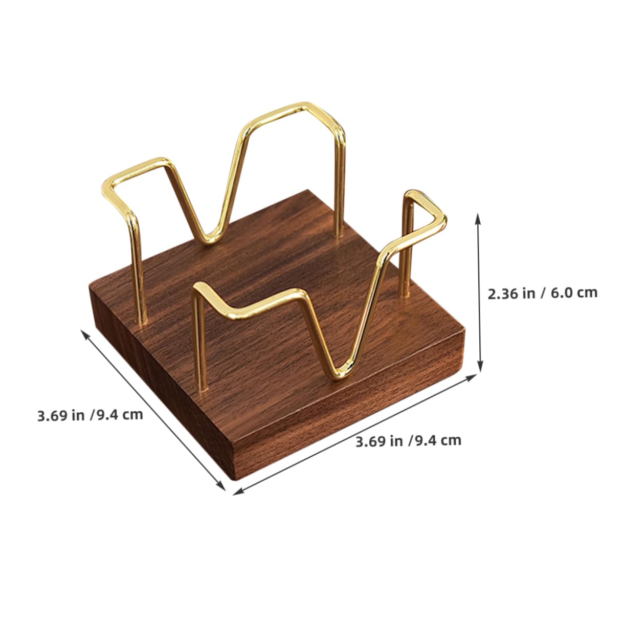 VILLCASE 2pcs Wooden Memo Pad Holder Elegant Desk Organizer for Notes Stickers Walnut Finish with Accents Compact Office Accessory for Efficient Storage