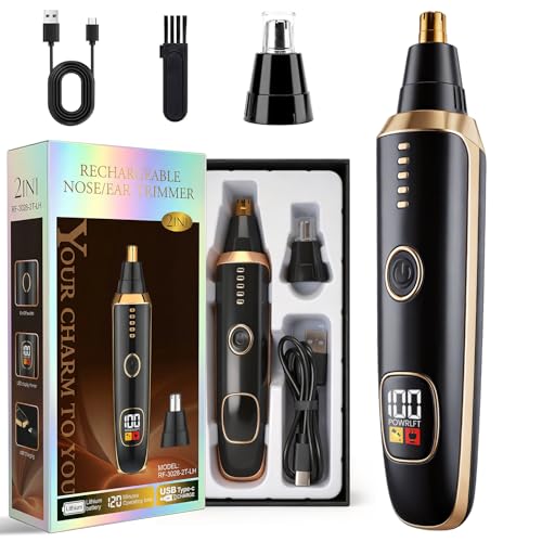 Nose & Ear Hair Trimmer with LED Display for Men and Women, 2026 ...