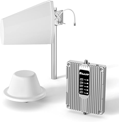 SolidRF - Amplificador de señal de teléfono celular para oficina en casa amplificador de células aumenta los datos 5G 4G LTE con antena domo de