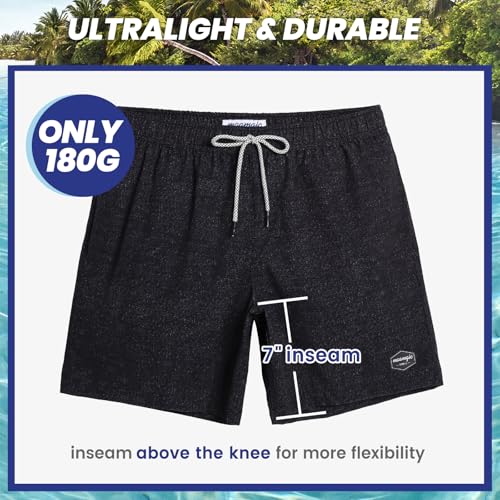 Image of maamgic Mens 7 inch Stretch Swim Trunks Quick Dry Mesh Lining Swimwear Bathing Suits
