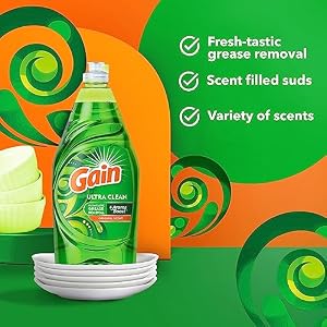 Gain Ultra Liquid Dish Soap, Dishwashing Liquid, Grease Removal, Original Scent, 38 Fl Oz (Pack of 1) — photo 2 of 6