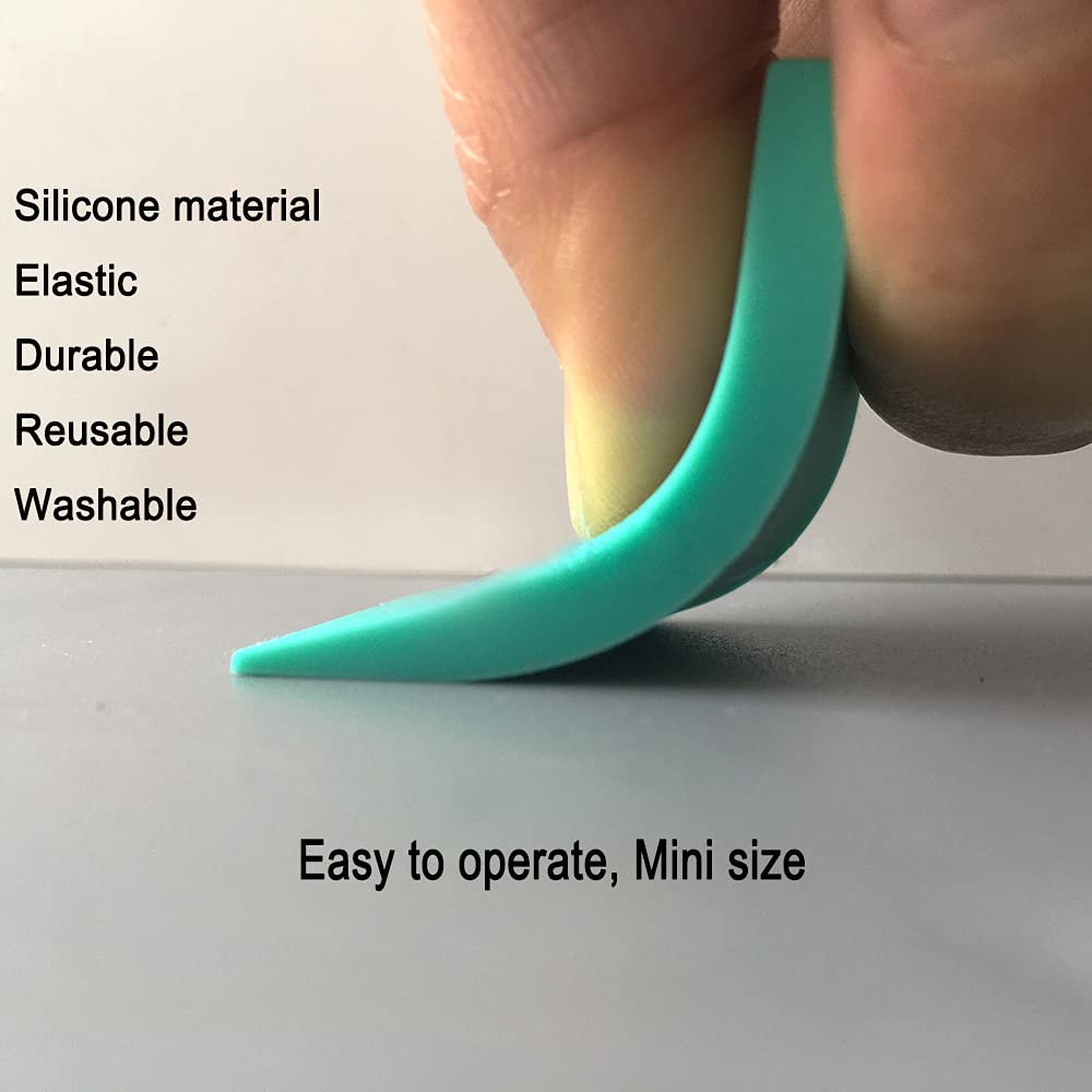 DGAGA 6 mini espátulas autoadhesivas, herramientas de impresión de estarcido, de silicona turquesa para aplicar tinta de transferencia de malla o raspador de pasta de tiza