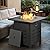Vongrasig 28” Gas Fire Pit Table, 50,000 BTU Outdoor Propane Fire Table, Steel Square Fire Table with Lid and Lava Rock, CSA Certified for Outside Patio Deck Garden