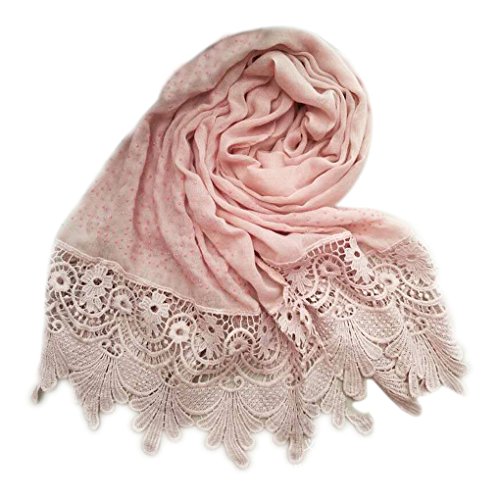 Lorjoyx Floral Edge Tassel Women Girl Swallow Tail Scarf Hijab Wrap Cotton Lace Solid Color Autumn Winter Scarves Shawls