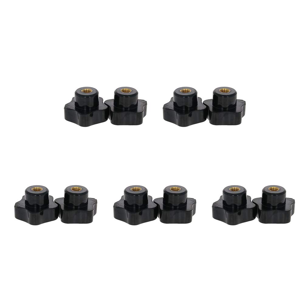 Othmro M8 Black Handle 65mm Galvanized Star Head Female Screw Type Clamping Knob Bakelite 10 Pcs