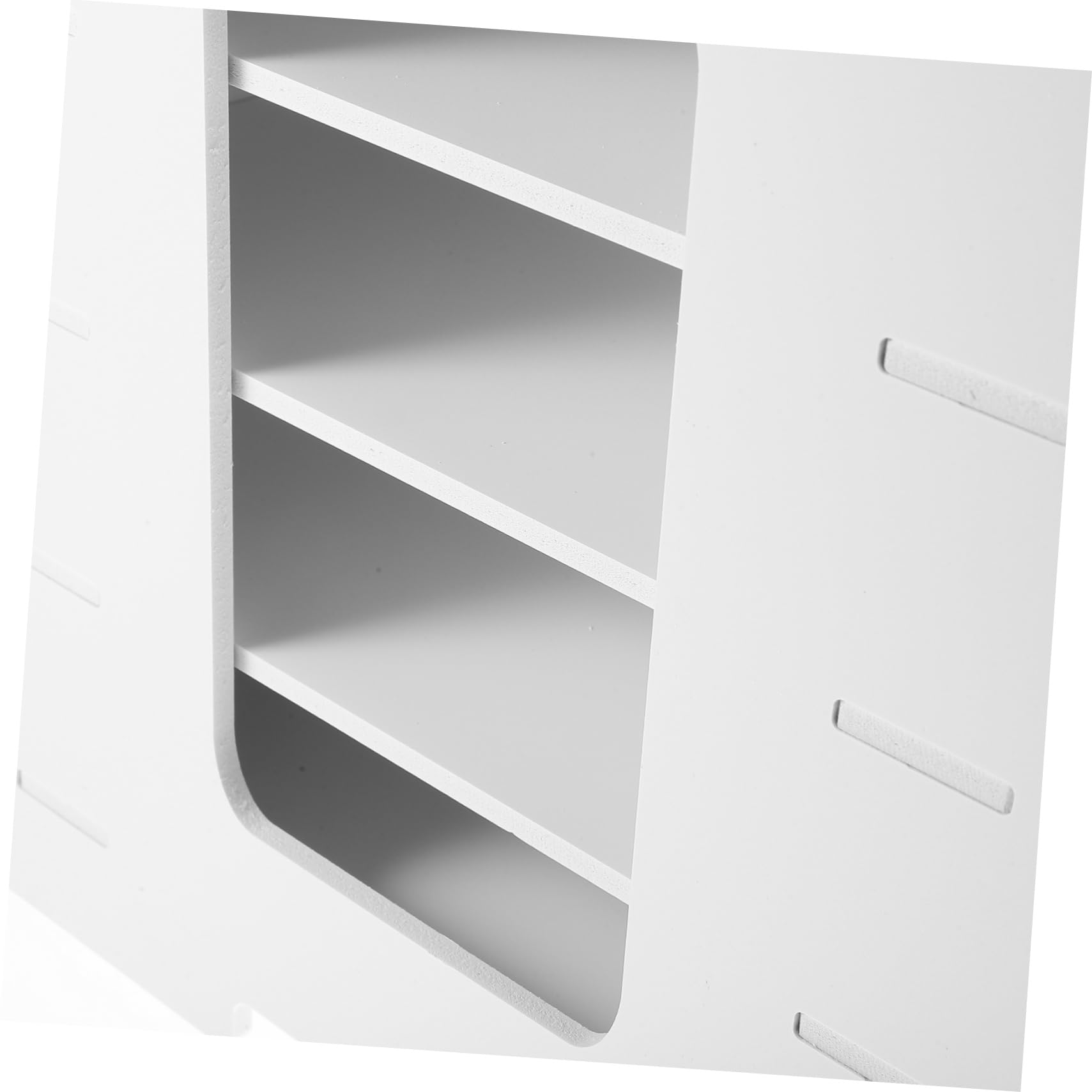 Stapelbarer A4-dokumentenorganizer, 5 Ebenen, Weiß | Holz Kunststoff Verbund, für Schreibtisch, Große Kapazität, Büroablage zur Dokumentenaufbewahrung