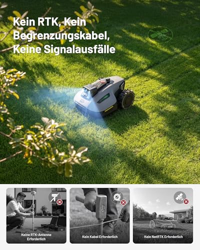 MAMMOTION YUKA mini 2 500 Mähroboter ohne Begrenzungskabel, Empf. 500 m², Kein RTK, Kein Signalabbruch, KI TrueVision-Navigation, Auto-Mehrzonen-Kartierung, DropMow, RWD für 45% Steigung, 4.5Ah-Akku 5