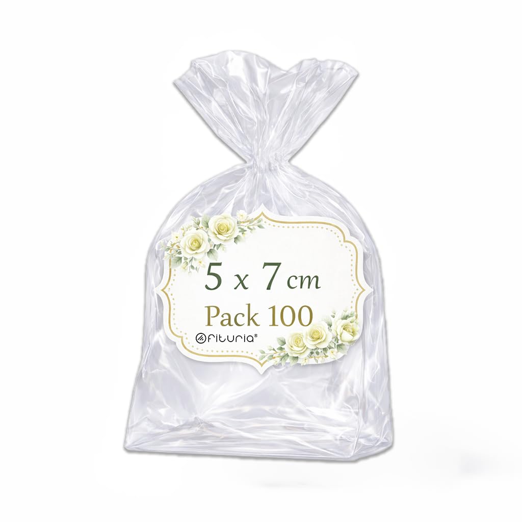 Ofituria Bolsas Celofán Transparente 10 x 15 cm, Bolsas Transparentes para Chuches y Regalos – Bolsas Plastico Transparente para Cumpleaños Infantiles, Galletas y Detalles, 1 Pack (100 Bolsas) — view 17