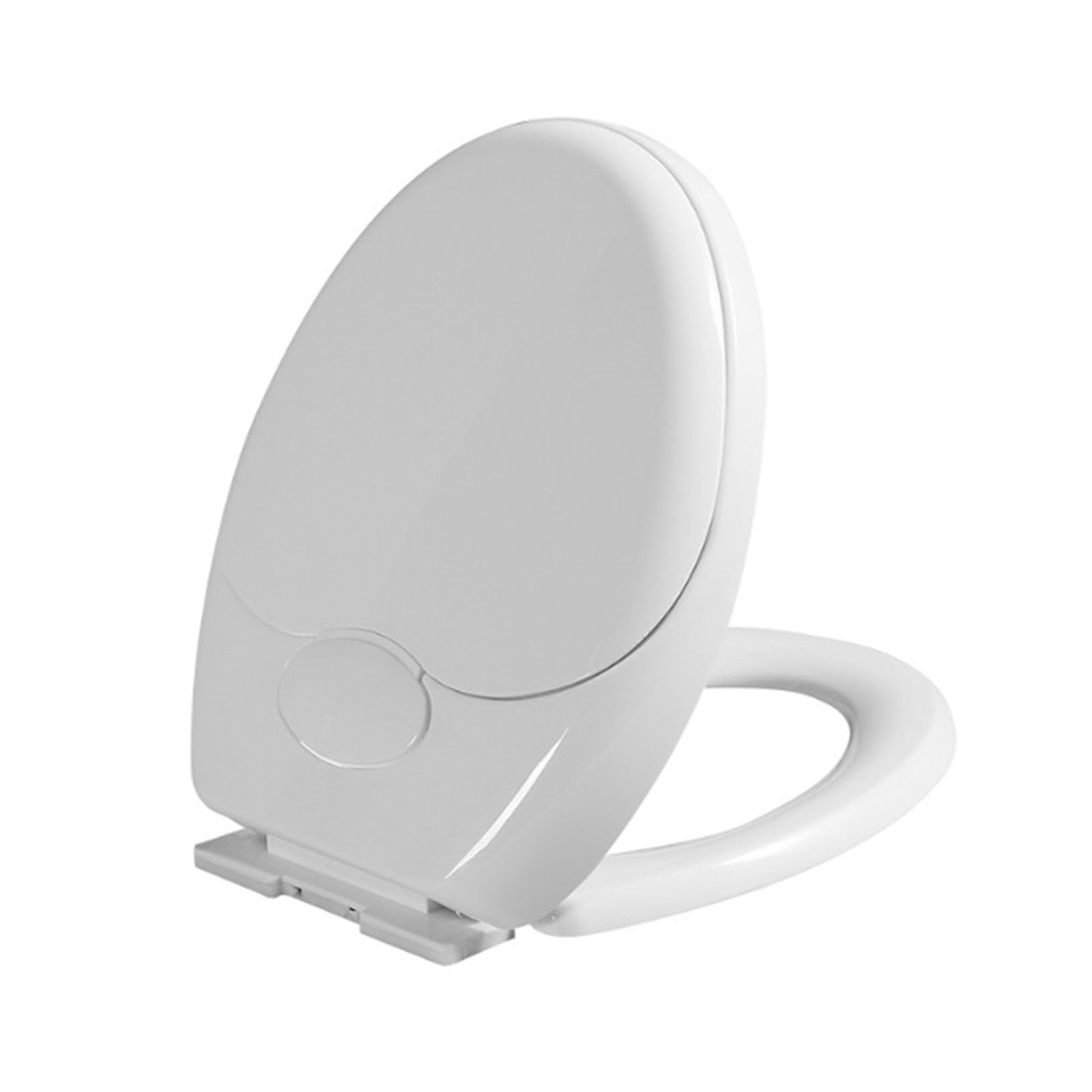 Slow Close Toilet Seat with Built-in Potty Training Seat, Oval, PP, White, 44x37cm