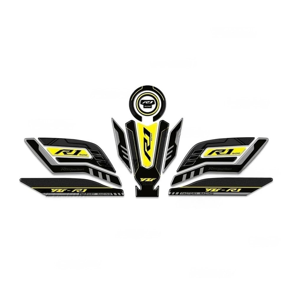 Motorbike Tank Pad Sticker Motorcycle Fuel Tank Pad Stickers Tank Protector Decals for YZF R1 R1M YZFR1 2015-2023 Tank Sticker Tank Pad Decal