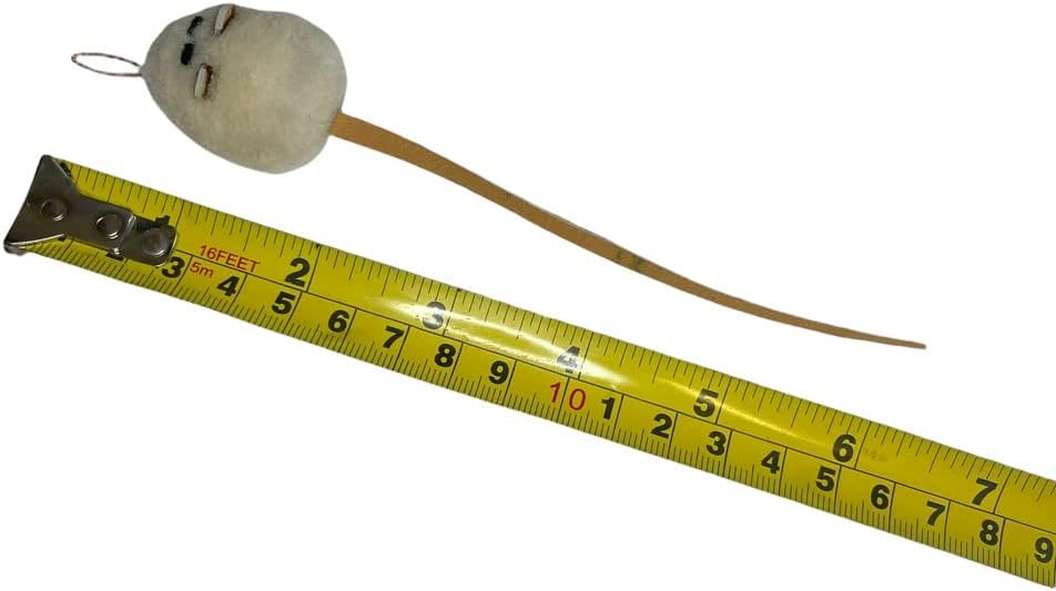 Small Snow Mice Refill - 5 Pack Refill - Cat Mouse Toy Accessory Fits Popular Wand Toys, off white
