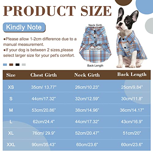Dog Shirt Plaid Dog Clothes For Small Medium Large Dogs Puppy Boy，Breathable Dog T-Shirt With Leash Hook，Dog Outfit Cat Apparel Adorable Costume For Halloween Thanksgiving Birthday Holiday #TOP3