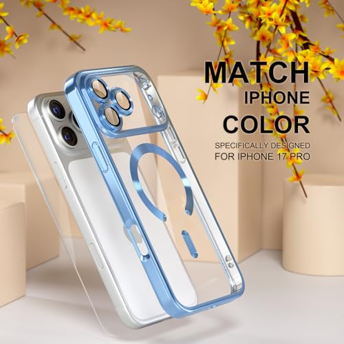 Image of Misea Magnetic for iPhone 17 Pro Case Compatible with MagSafe Light Blue