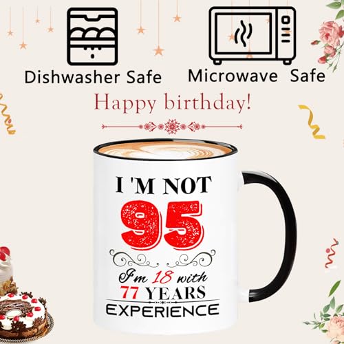 Taza para cumpleaños 95 años, 11oz, cerámica miniatura 3