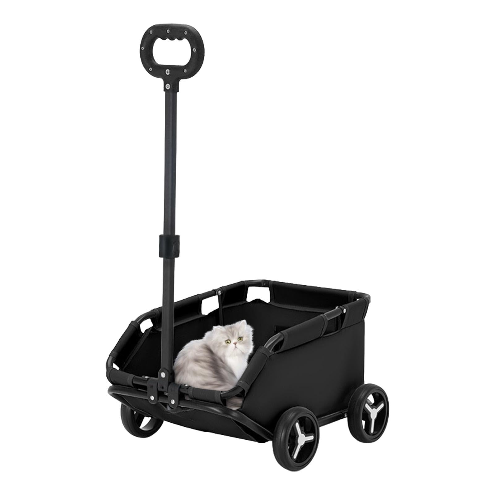 Carrello Trasportino Pieghevole Per Animali | Con Ruote E Maniglia Telescopica | Portata 7 Kg | Per Gatti E Cani Piccoli
