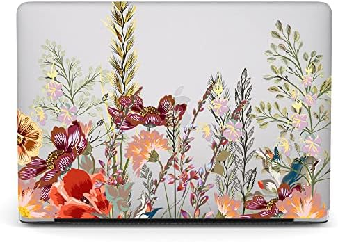 Case Compatible with MacBook Pro 15 inch 2019 2018 2017 2016 Release A1990 A1707 with Touch Bar, Plastic Hard Shell Laptop Case Cover & Keyboard Protector - Flower