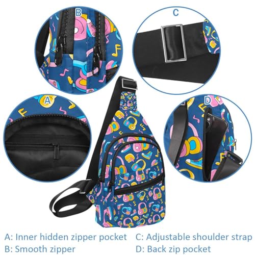 Bolso bandolera Funky Head para hombre de 30x18x4cm impermeable multicolor 9 4
