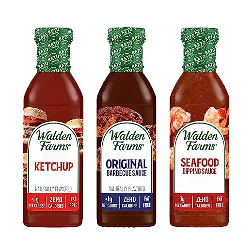 Walden Farms Variety Pack, Ketchup, Original BBQ and Seafood Cocktail Dipping Sauce, Gluten and Sugar Free, 0g Net Carbs or Calories, Keto and Kosher, 3 Pack