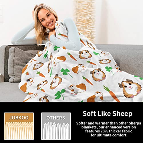 Cute Guinea Pig Blanket for Girls Cartoon Carrots Shamrock Animal Printed Blanket for Baby Kids Boys Girls Guinea Pig Lovers Soft Lightweight Fleece Pattern Throw Blanket for Sofa - Image 4