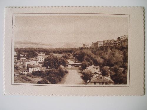 Antigua Postal - Old Postcard : PAMPLONA - Cuenca del Río Arga y puente de la Rochapea
