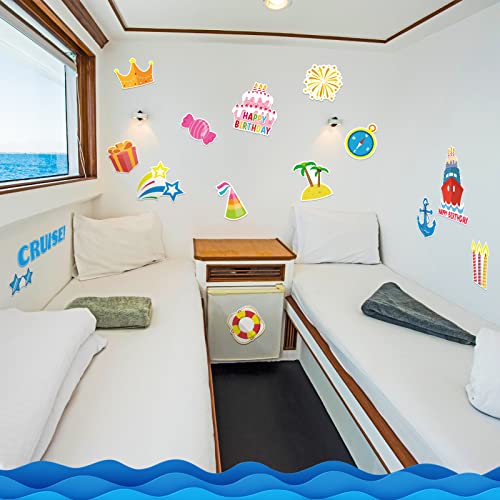 27 Pcs Birthday Cruise Door Magnets Decorations Funny Cruise Ship Door Magnets Magnetic Reusable Cruise Magnet For Happy Birthday Cabin Door Ship Carnival Refrigerator Office Car Accessories #TOP5