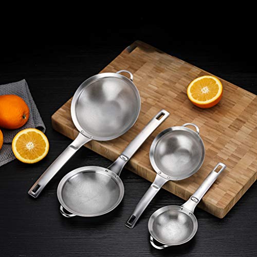 DOITOOL Coador de alimentos de malha fina com cabo longo de aço inoxidável para escumador de gordura