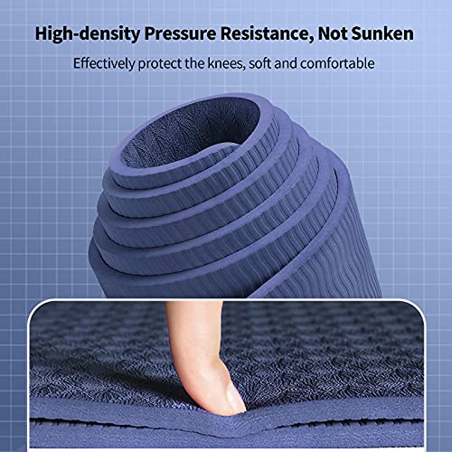 Oak & Tea Yoga Mat Thick Non Slip Yoga Mats for Women Men Exercise Mats for Home Gym with Carry Strap TPE Eco Friendly Workout Mat for Yoga Meditation Pilates 183x61x0.6cm - Imagen 5