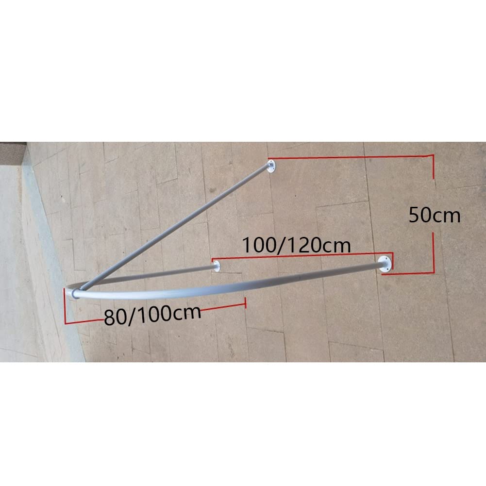 Tringle à Rideau Murale En U Pour Cabine D'Essayage, Douche - Acier Inoxydable, 120 Cm - Magasin, Salle De Bain - 6