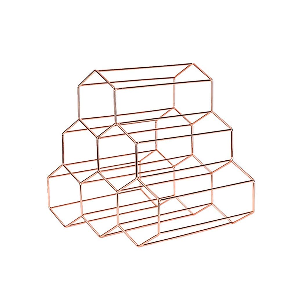 Casier à vin en métal doré design nid d'abeille pour étagère à bouteille élégante