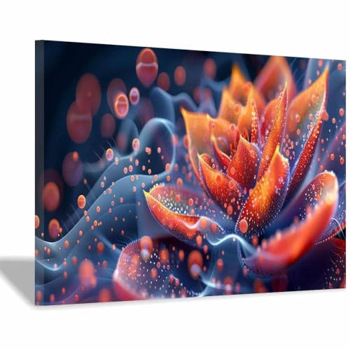 Tableau affiche florale moderne rouge 20x30cm encadree decoration murale