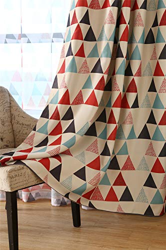 Wpkira Multicolor Ttriangle Printed Curtain Grommet Blackout Curtains Window Treatments Doorway Curtain Room Darkening Thermal Insulated Blackout Curtains For Doors 1 Panel W39 X L78 Inches #TOP2