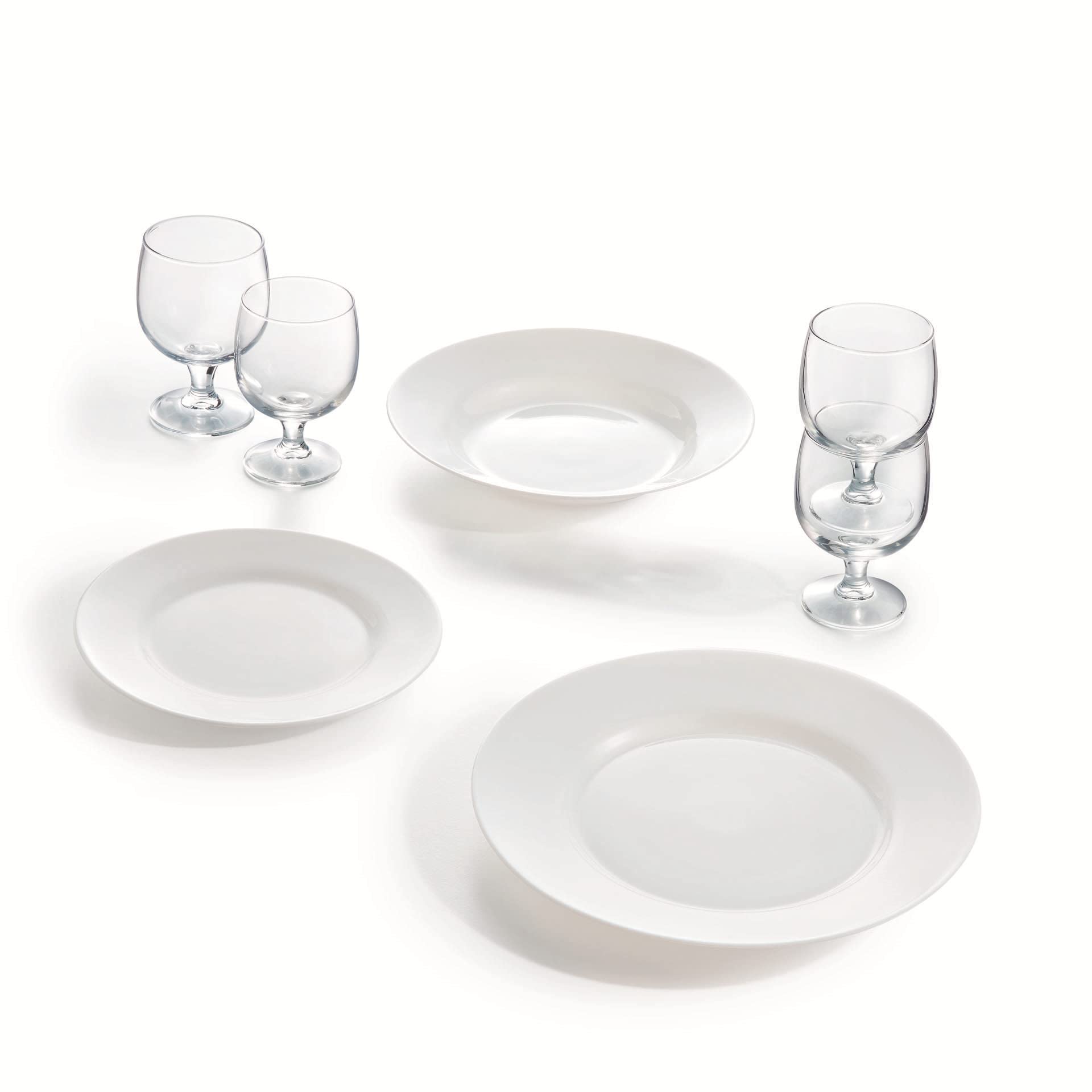 Arcoroc - Collezione Amélia - 6 bicchieri a stelo da 25cl in vetro temperato - Resistenti e impilabili - Uso professionale
