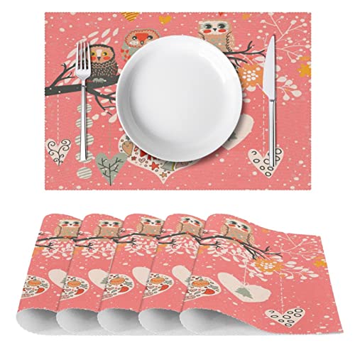 Set de table chouette lot de 6 lavables antidérapants pour repas - 3