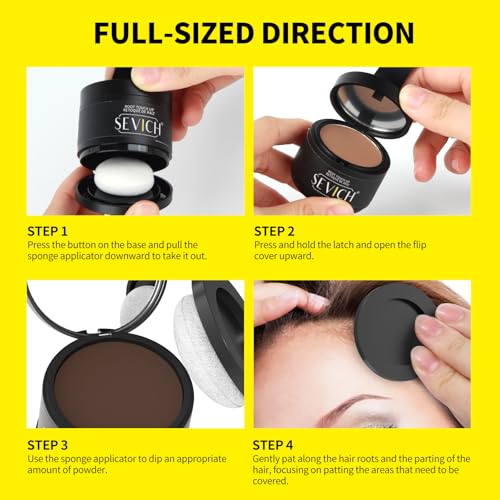 Image of Sevich Hairline Powder, Gray Root Touch Up, Sweatproof, Brown