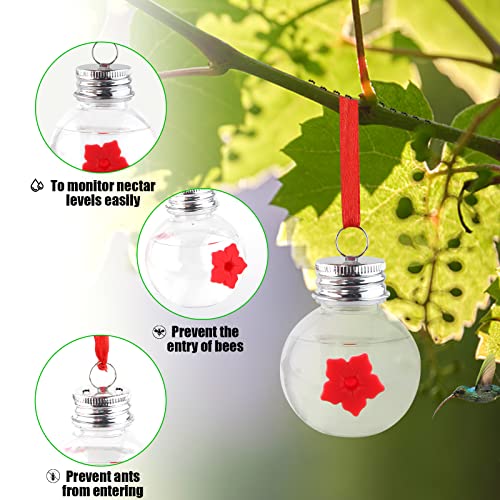 2 Packs Hummingbird Feeder,Mason Jar Hummingbird Feeder With One Ports,Portable Clear Hummingbird Feeder,Little Bird Wild Birds Feeding Jar,Hand Held Bird Feeder,Portable Hanging Feeder #TOP4