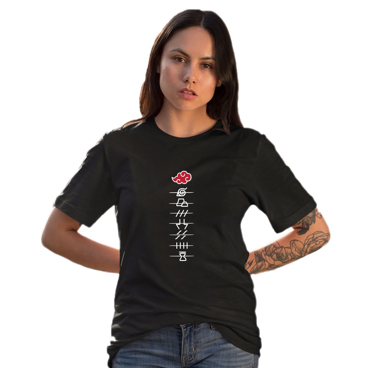 CORGA APPAREL | T-Shirt for Men's and Women's | Half Sleeve | Round Neck Tee | 100% Cotton | Naruto Itachi Japanese Manga AnimeGraphic Printed Black Tshirt for Men's and Women's