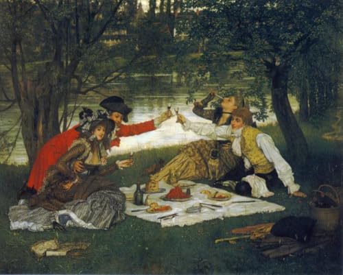 Peinture à l'huile Partie Carrée de Tissot - Toile célèbre fait main