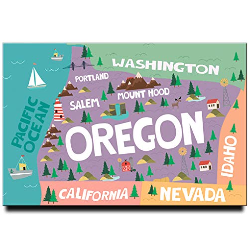 Imán Decorativo Mapa de Oregon 2x3 Pulgadas miniatura 1