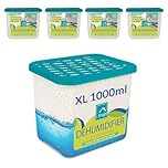 KNIGHT 1000ml 5 Pack Dehumidifier - 1L Moisture Absorber, Long Lasting 90 Days Dehumidifier, Prevents Mould and Condensation caused by Humidity in Home, Kitchen, Caravan & Garage - Patent Design