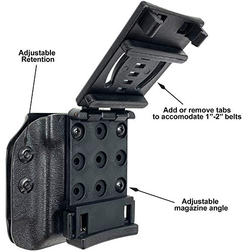 Black Scorpion Gear Ar-15, M4, M16 Kydex Magazine Pouch Ambidextrous With Adjustable Belt Attachment #TOP3