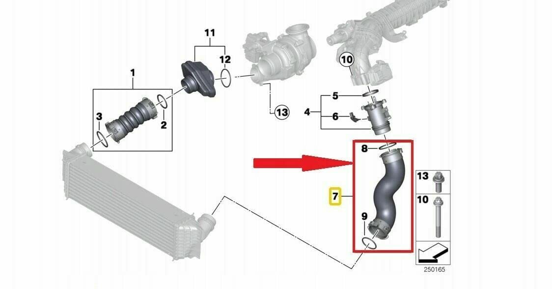 Turboschlauch Ladeluftschlauch Kompatibel mit BMW 5er G31 530d 540d xDrive