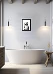 Bathroom Picture Wall Decor Black and White Framed Wall Art for Bathroom Toilet Paper in the Hand of a Little Funny Raccoon Canvas Print Painting