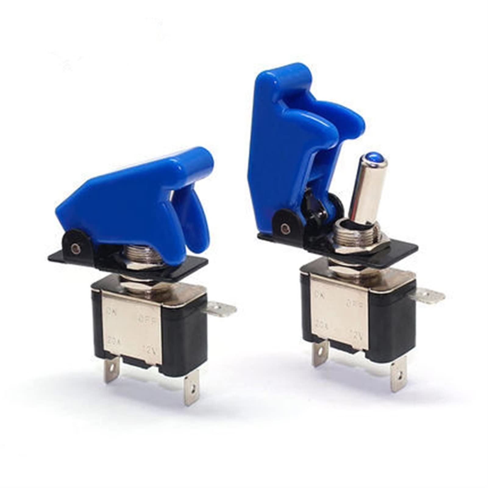Lot de 10 interrupteurs à bascule à LED pour voiture, bateau, camion - Avec rabot de sécurité - 12 V 20 A (couleur : 2)