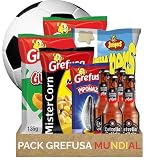 Pack Mundial Snacks Combo para 3-4 Personas con Cerveza | GublinsBBQ + MisterCorn Mix + Jumper + Piponazo + 4 Botellines | Aperitivos Variados Fútbol | Caja Regalo Mundial 2026