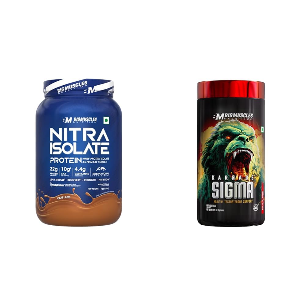 Bigmuscles Nutrition Nitra Isolate (1kg, Cafe Latte)|Bigmuscles Nutrition Karnage Sigma (60 Capsules)-image-8