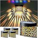 DenicMic Solar Fence Lights Outdoor Solar Deck Lights for Wall Step Patio Front Door, LED Waterproof...