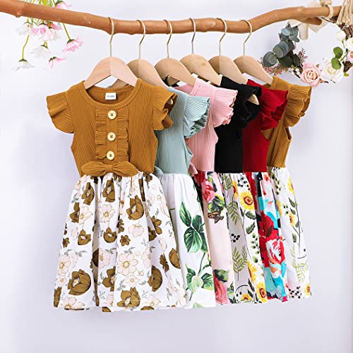 Image of Toddler Girls Tutu Dresses Cute Casual Short Sleeve Dress for Summer Daily Home School Party 2-8T