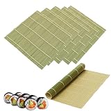 JapanBargain 3987, Set of 6 Bamboo Sushi Rolling Mats Sushi Roller Maker Kit , 9-1/2 Inches